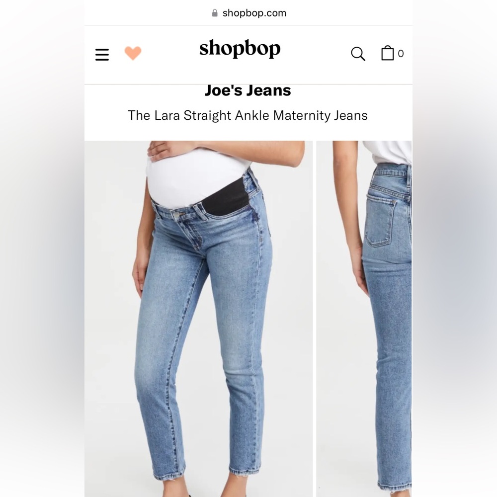 Joe’s Lara Straight Ankle Maternity Jean size 28